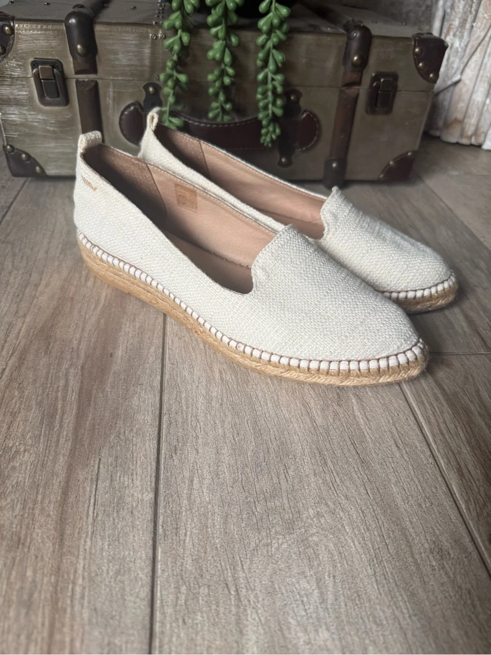 Viscata Barcelona Palafrugell Linen Espadrilles Ivory flats